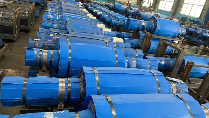Neatly arranged custom high-performance cast rolls ready for shipment, demonstrating DURON's extensive client base and reliable delivery capabilities as a professional supplier.