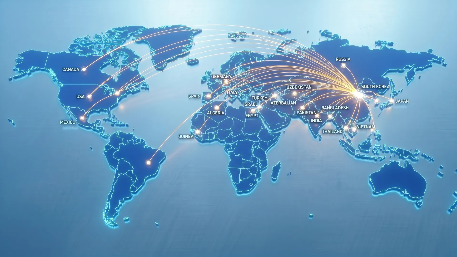 Global export map of DURON, a leading rolling mill rolls manufacturer in China, supplying high-performance cast rolls to steel mills in over 20 countries.